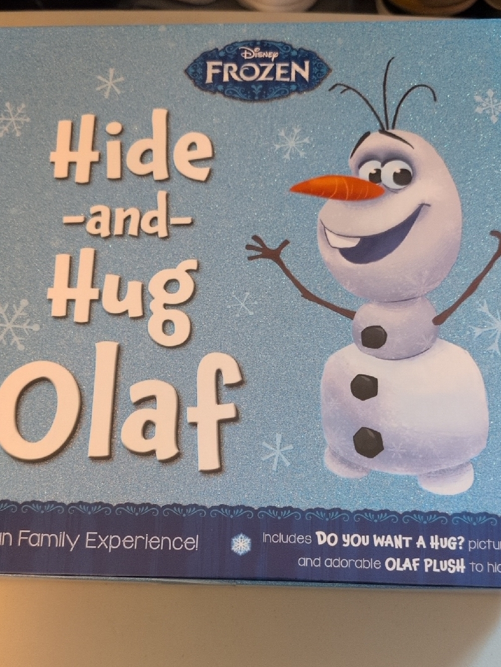 Disney Frozen Olaf Hide and Hug Book - Blue & White with Orange Accent